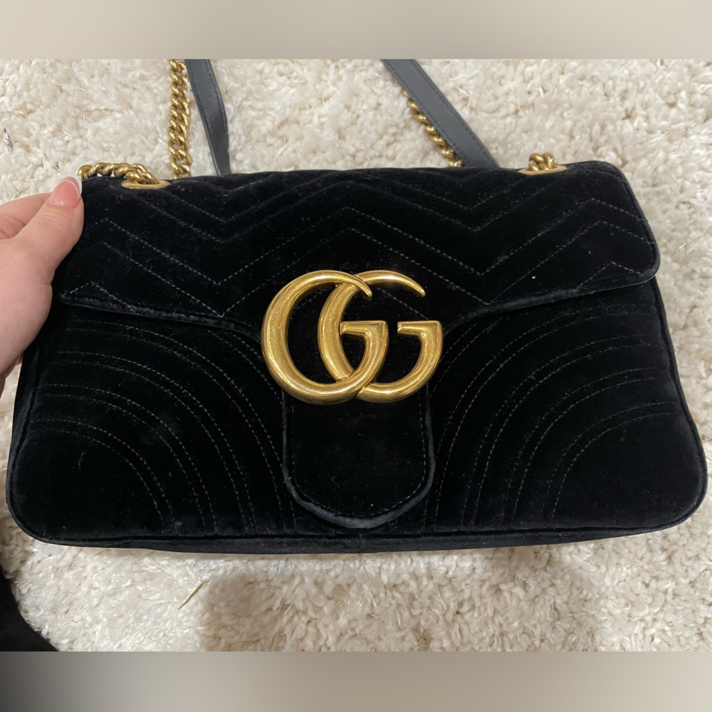 Gucci medium bag velvet black - Picture 4 of 6